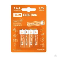 Батарейка TDM LR03 AAA Alkaline 1,5V BP-4 (кратно 4)