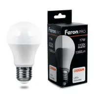 Лампа светодиодная Feron.Pro A60 LB-1017 Шар E27 17W 2700K, 38038