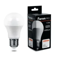 Лампа светодиодная Feron.Pro A60 LB-1017 Шар E27 17W 4000K, 38039