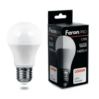 Лампа светодиодная Feron.Pro A60 LB-1017 Шар E27 17W 6400K, 38040