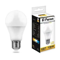 Лампа светодиодная Feron A60 LB-94 Шар E27 15W 2700K, 25628