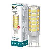 Лампа светодиодная LED капсула IEK 7Вт капсула 4000К G9 230В, LLE-CORN-7-230-40-G9