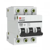 Автоматический выключатель EKF Basic 3P 6А (C) 4.5кА, mcb4729-3-06C
