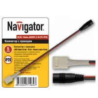 Коннектор для светодиодной ленты Navigator  NLSC-10mm-JACKF5.5-W-PC-IP20 71 484