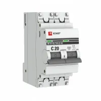 Автоматический выключатель EKF PROxima 2P 20А (C) 6кА, mcb4763-6-2-20C-pro