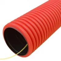 Труба гофр. двустенная ПНД d 160 с зондом (50 м/уп.) красная TDM (кратно 50)