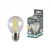 Лампа филаментная светодиодная TDM G45 (Шар) 6 Вт-230 В-4000 К–E27, SQ0340-0280