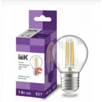 Лампа филаментная светодиодная IEK G45 (Шар) 7Вт 4000К E27 230В, LLF-G45-7-230-40-E27-CL