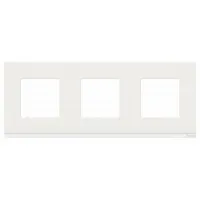 Рамка 3 поста Schneider Electric UNICA PURE, горизонтальная, белое стекло, NU600685