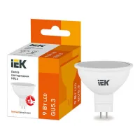 Лампа светодиодная IEK MR16 9Вт 3000К GU5.3, LLE-MR16-9-230-30-GU5
