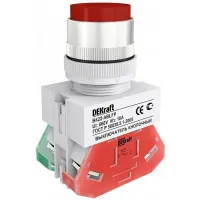 Кнопочный выключатель Dekraft ВК22-ABLFP-RED 25020DEK
