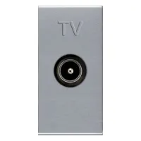 Розетка TV ABB ZENIT, одиночная, скрытый монтаж, серебристый, 2CLA215070N1301