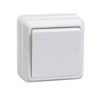 Выключатель 1-клавишный кнопочный IEK ОКТАВА, открытый монтаж, белый, EVO13-K01-10-DC