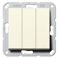 Выключатель 3-клавишный Gira SYSTEM 55, скрытый монтаж, кремовый глянцевый, 283001