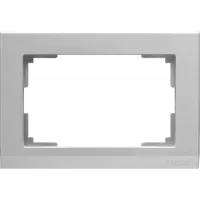 Рамка Werkel Stark для двойной розетки серебряный WL04-Frame-01-DBL