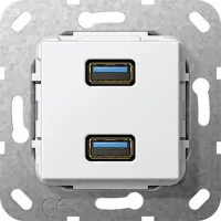 Инвертирующий адаптер USB Gira SYSTEM 55, скрытый монтаж, белый, 568403