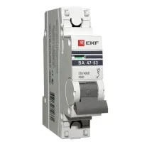 Автоматический выключатель EKF PROxima 1P 25А (B) 6кА, mcb4763-6-1-25B-pro