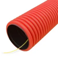 Труба гибкая двустенная д. 63мм, с/з цвет красный ПЭ гибкая тип 450 (SN20) Промрукав (кратно 100)