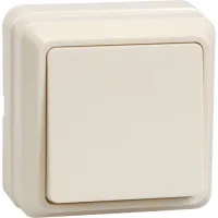 Выключатель 1-клавишный кнопочный IEK ОКТАВА, открытый монтаж, кремовый, EVO13-K33-10-DC