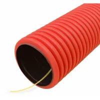 Труба гибкая двустенная д. 50мм, с/з цвет красный ПЭ тип 450 (SN26) Промрукав (кратно 50)