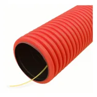 Труба гибкая двустенная д.160мм, с/з цвет красный ПЭ тип 450 (SN8) Промрукав (кратно 50)