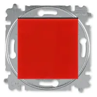 Выключатель 1-клавишный кнопочный ABB LEVIT, скрытый монтаж, красный / дымчатый черный, 2CHH599145A6065