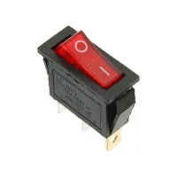 Выключатель клавишный 250V 15А (3с) ON-OFF красный  с подсветкой  REXANT