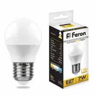 Лампа светодиодная Feron G45 (Шар) LB-95 7Вт 230V E27 6400K, 25483