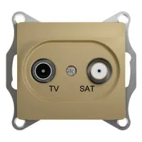 Розетка TV-SAT Schneider Electric GLOSSA, одиночная, титан, GSL000497