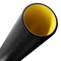 Труба жесткая двустенная д. 110мм для открытой прокладки, SN12, ПВ-0, УФ, без протяжки, 6м, цвет чер