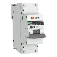 Автоматический выключатель EKF PROxima 1P 20А (C) 10kA, mcb47100-1-20C-pro