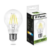 Лампа филаментная светодиодная Feron A60 LB-63 Шар E27 9W 4000K, 25632