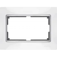 Рамка Werkel Snabb для двойной розетки белый/хром WL03-Frame-01-DBL-white