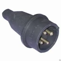 Вилка 3Р+Е кабельная прямая IP44 каучук (25А 380В) (3104-301-0300)