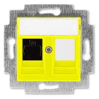 Розетка компьютерная RJ45 ABB LEVIT, скрытый монтаж, желтый, 2CHH295117A6064