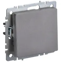 Выключатель одноклавишный проходной IEK BRITE 10А ВС10-1-6-БрС сталь, BR-V12-0-10-K46