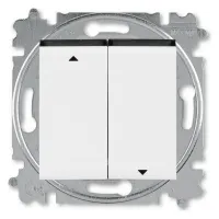 Выключатель для жалюзи 2-клавишный ABB LEVIT, механический, скрытый монтаж, белый / дымчатый черный, 2CHH598945A6062