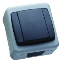 Выключатель Makel 1-клавишный герметичный IP55 (пружинные зажимы) серый 36064101