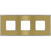 Рамка 3-ная Fede Belle Epoque Metal, bright gold+bright chrome