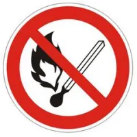 Самоклеящаяся этикетка TDM "Запрещается пользоваться открытым огнём и курить"  d=180мм