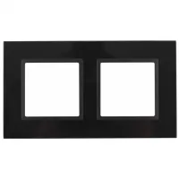 Рамка на 2 поста стекло Эра Elegance чёрный+антрацит 14-5102-05