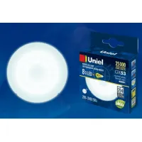 Лампа светодиодная Uniel GX53 8W/NW/GX53/FR 4000К, UL-00001671