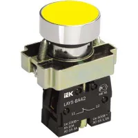 Кнопка управления IEK, LAY5-BA51, без подсветки, 1з, ИЭК, желтая BBT60-BA-K05
