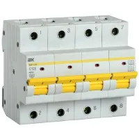 Автоматический выключатель IEK ВА47-150 4P 125А (C) 15кА, MVA50-4-125-C