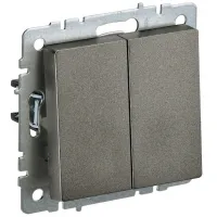 Выключатель двухклавишный проходной IEK BRITE 10А ВС10-2-6-БрТБ бронза, BR-V22-0-10-K45