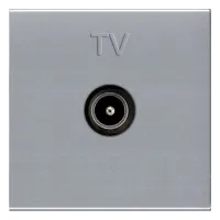 Розетка TV ABB ZENIT, одиночная, скрытый монтаж, серебристый, 2CLA225070N1301