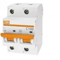 Автоматический выключатель TDM ВА47-100 2P 100А (D) 10кА, SQ0207-0022