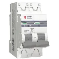 Автоматический выключатель EKF PROxima 2P 6А (D) 4.5кА, mcb4763-2-06D-pro