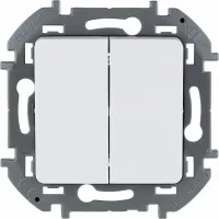 Выключатель двухклавишный - INSPIRIA - 10 AX - 250 В~ - белый