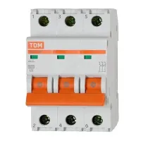 Автоматический выключатель TDM ВА47-100 3P 10А (D) 10кА, SQ0207-0023  